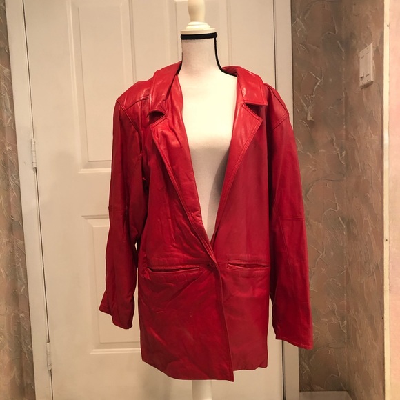 Red buttery soft leather jacket - Picture 1 of 3